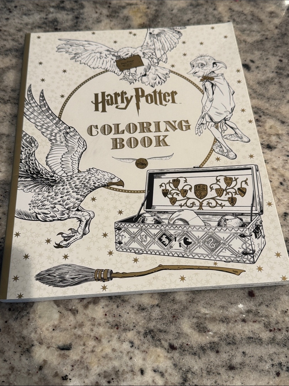 Harry Potter Coloring Book - Gold & Black Illustrations